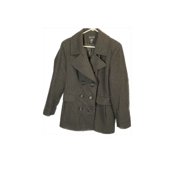 New York & Company Gray Wool Blend Pea Coat Size 16 - Picture 1 of 3